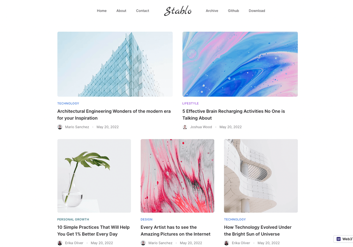 Stablo – Minimal Blog Template