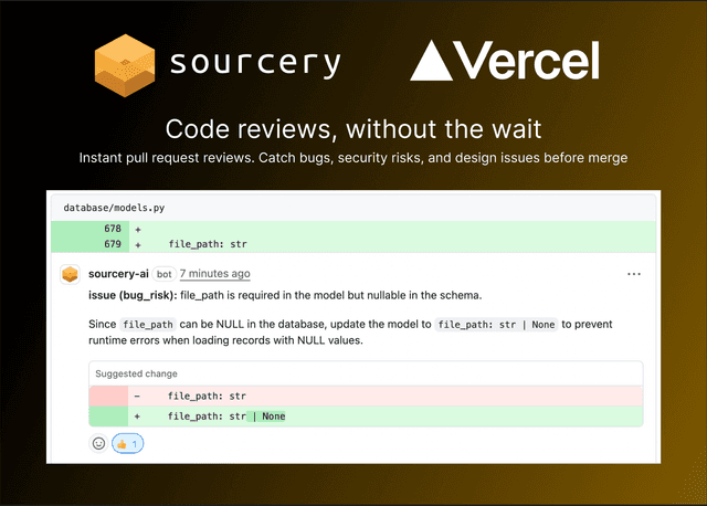 Sourcery with Vercel