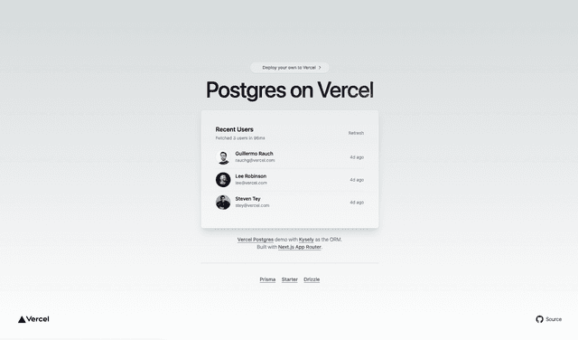 Postgres + Kysely Next.js Starter